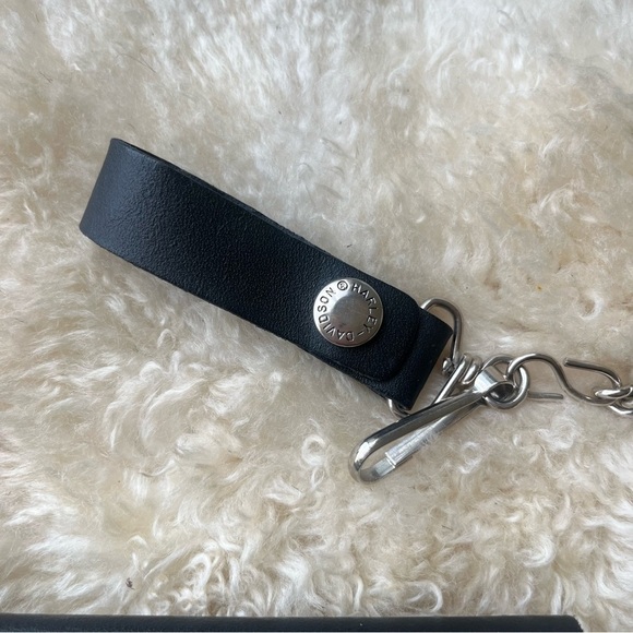 Vintage Harley  Davidson Black Leather Chain Biker Wallet - Picture 6 of 16